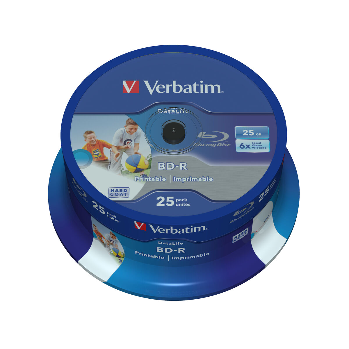 Printable Blu-Ray BD-R Verbatim Wide Inkjet Datalife 25 Units 25 GB 6x ...